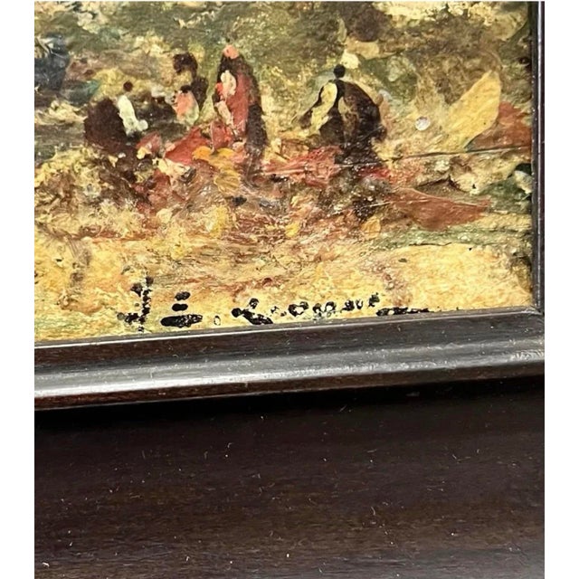 Bring the charm of the European countryside into your home with this original oil painting by Jean Etienne Karnec...
