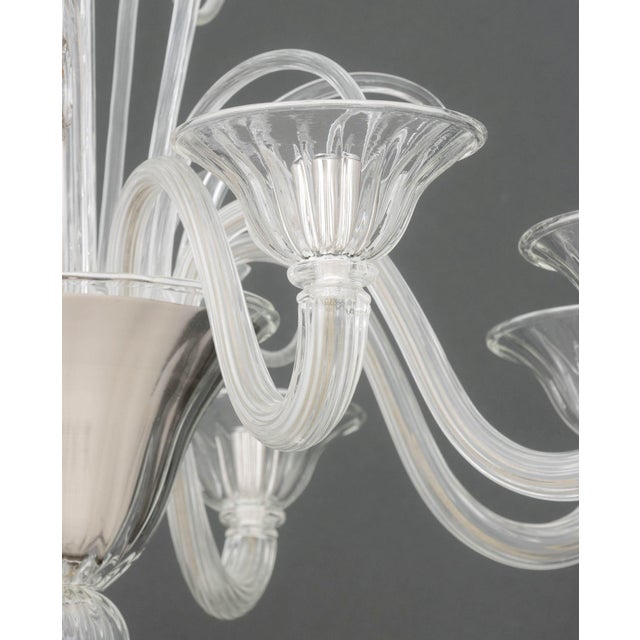 Mid 20th Century Modern Murano Glass Eight-Branch Chandelier For Sale - Image 5 of 11