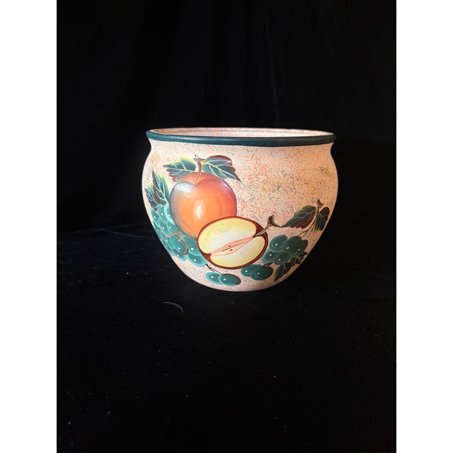 1980s Apple-Motif Ceramic Jardiniere For Sale - Image 9 of 11