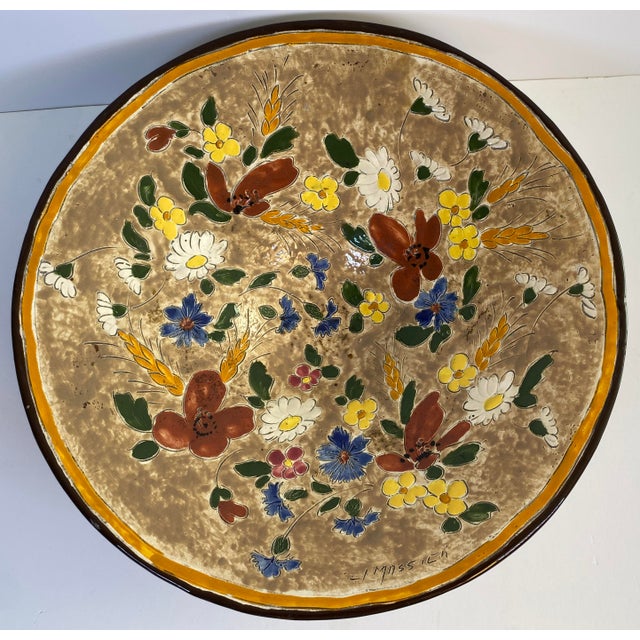 Early 20th Century Jerome Massier French Art Pottery Floral Ceramic Pedestal Centerpiece Bowl For Sale - Image 5 of 6