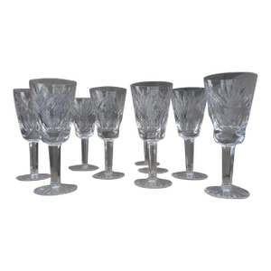 1970s Vintage Waterford Crystal Ashling Sherry Glasses- Set of 9