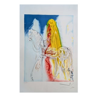 Salvador Dali, Lady Godiva, Nude, Signed and Numbered Color Lithograph, 1983 For Sale