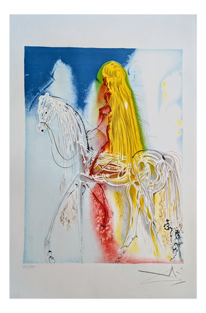 Salvador Dali, Lady Godiva, Nude, Signed and Numbered Color Lithograph, 1983