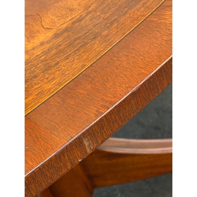 Late 20th Century Flame Mahogany Banded Regency Coffee Table For Sale - Image 9 of 11
