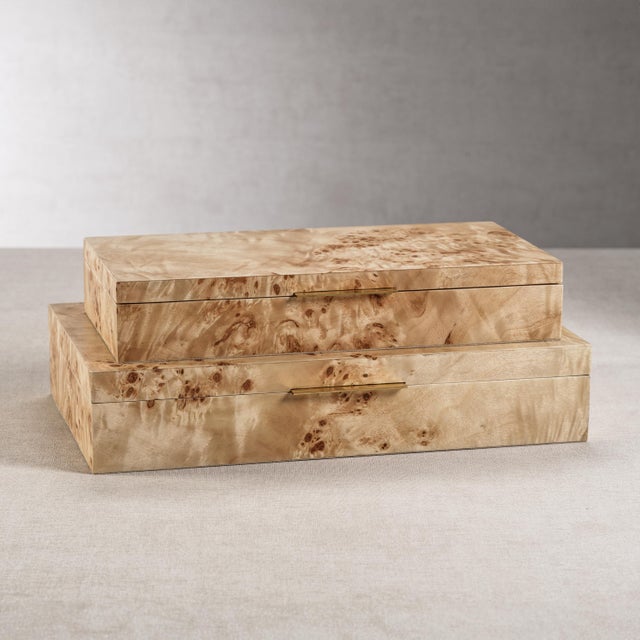 Burlwood Veneer Box- 13" x 6.5" x 2.5"
