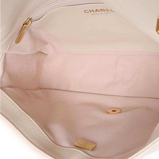 Beige Quilted Lambskin Large Funky Town Flap Bag For Sale - Image 9 of 9