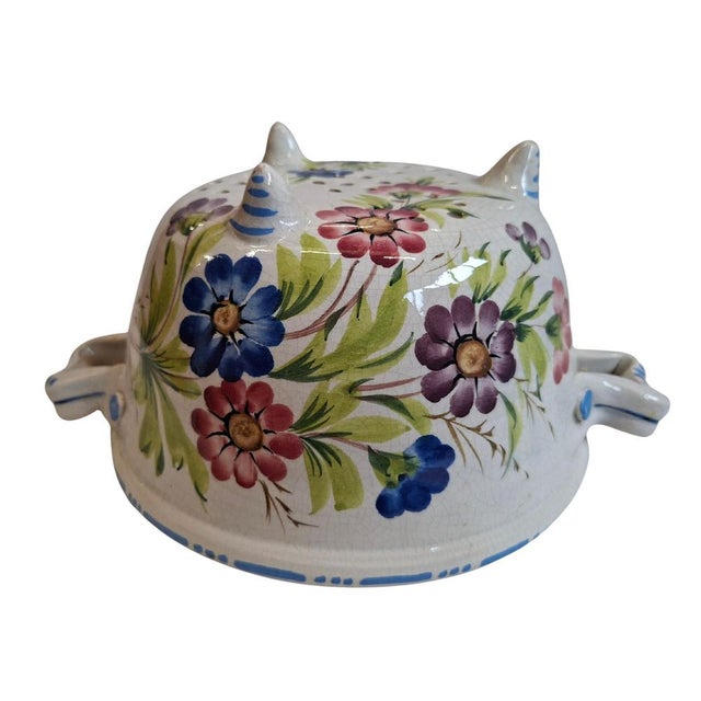 White Antique Bassano Ceramic Colander, 1950s For Sale - Image 8 of 10