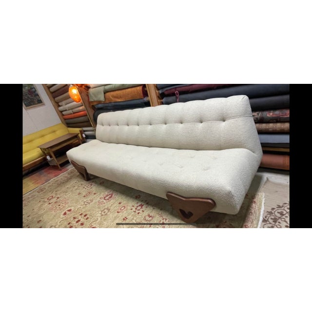 White Contemporary Mid Century Modern Style White Sofa For Sale - Image 8 of 10