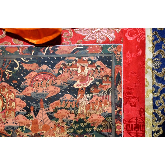 Tibetan Thangka Hand Painted Amitabha For Sale - Image 10 of 13