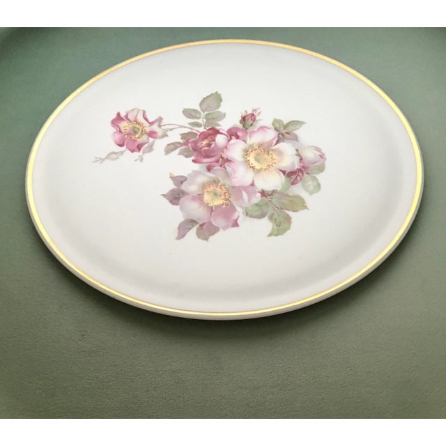 Vintage Schumann Arzberg Wild Rose Gold Trimmed Platter For Sale - Image 10 of 11