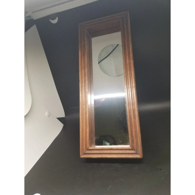 Vintage Midcentury Modern Wood Framed Mirror For Sale - Image 4 of 4