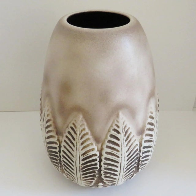 Mid 20th Century Vintage West German Relief Ceramic Vase For Sale - Image 5 of 7
