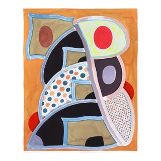 Untitled (Ppr487) - Colorful Warm Tone Abstract Mixed Media Original Artwork by Max Manning For Sale