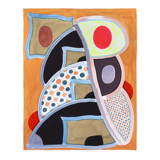 Untitled (Ppr487) - Colorful Warm Tone Abstract Mixed Media Original Artwork by Max Manning For Sale