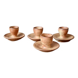 Stoneware Egg Cups from Vallauris, Set of 4 For Sale
