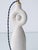 Cream Vintage Spanish Ceramic Table Lamp with Hand-Painted Cubist Figure & New Lampshade For Sale - Image 8 of 11