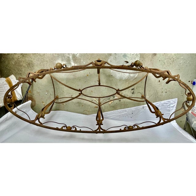 Metal Art Deco Dining Table Base Art Wrought Iron in the Style of Gilbert Poillerat 1930 France For Sale - Image 7 of 12