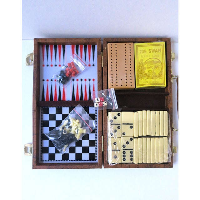 Game Set Chess Checkers Backgammon and More in World Globe Portable Case For Sale - Image 4 of 7