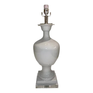 Transitional White Glaze Porcelain Table Lamp