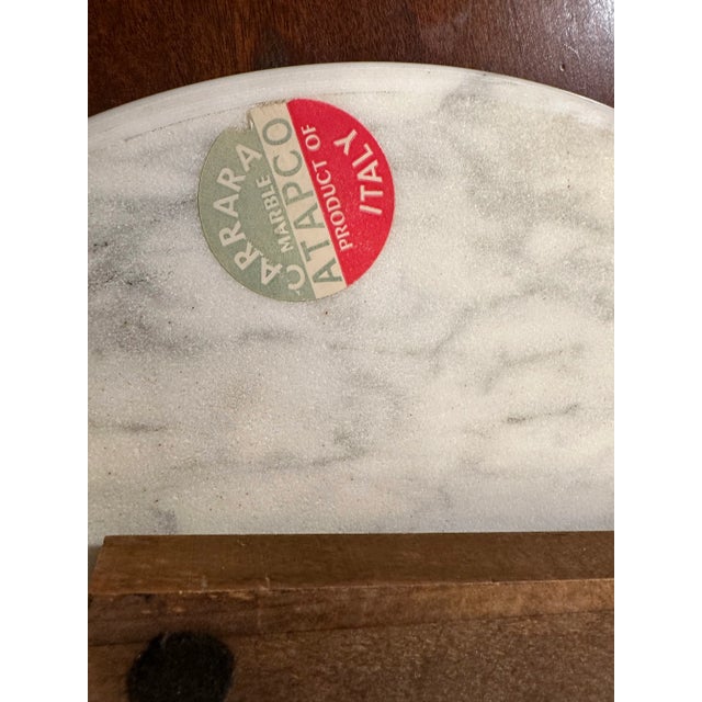 Stone Vintage Italian Postmodern Carrara Marble Lazy-Susan. For Sale - Image 7 of 9
