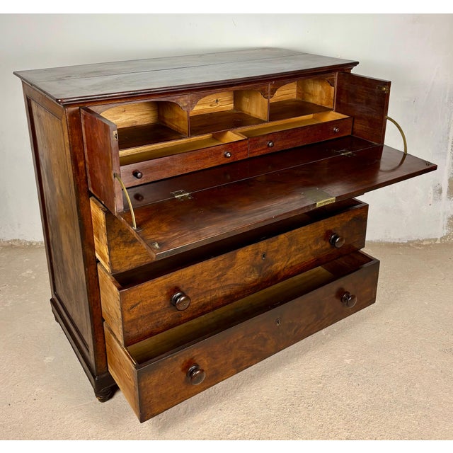 19th Century Spanish Colonial Secretary Chest With Fall Front Desk For Sale - Image 11 of 18