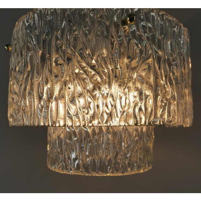 Mid-Century Ceiling Lamp in Ice Glass by Jt Kalmar, Austria, 1960s For Sale - Image 6 of 8