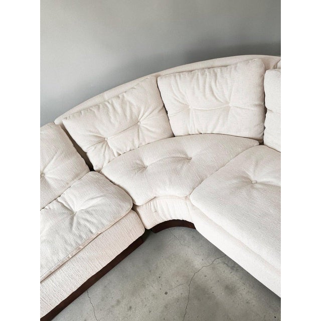 Wood Modular Sofa in Ecru Bouclé Linen from Saporiti Italia, 1970 For Sale - Image 7 of 14