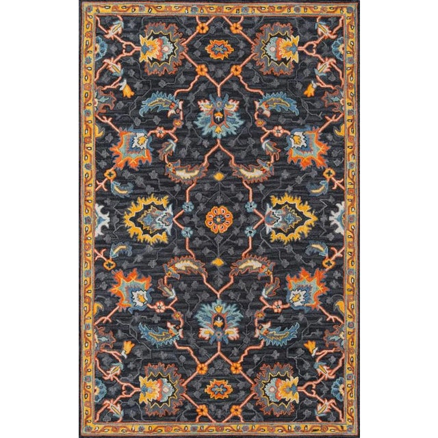 Ibiza Charcoal Hand Tufted Area Rug 3' X 5' For Sale