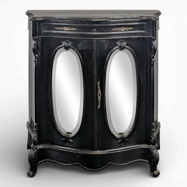Brown Napoleon III Style Side Table in Blackened Wood For Sale - Image 8 of 8