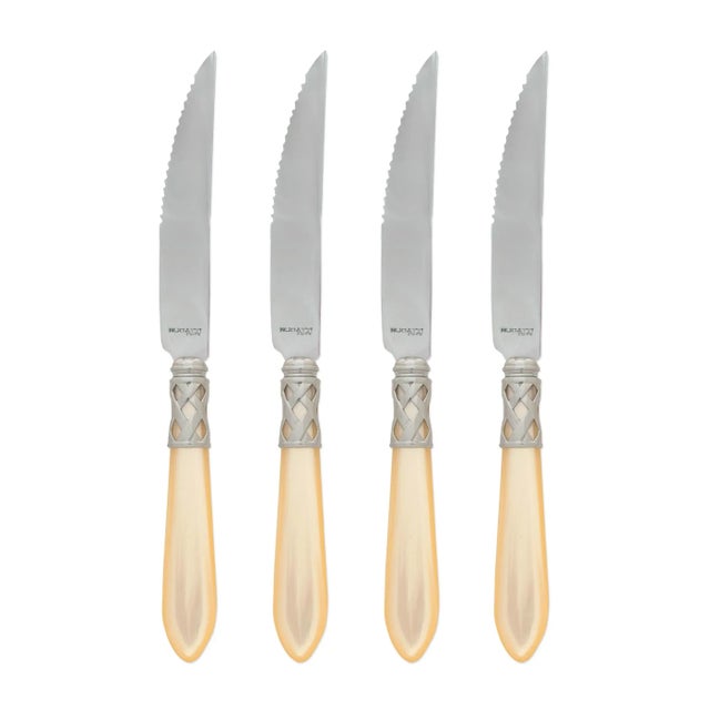 VIETRI Aladdin Antique Ivory Steak Knives - Set of 4 For Sale - Image 11 of 11