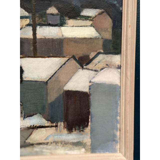 Helmer Forslund, Winter Night Over the City, 1950s, Oil on Canvas, Framed For Sale - Image 8 of 18