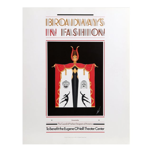 1970s Erté, "Broadways in Fashion", Art Deco Fashion Poster For Sale