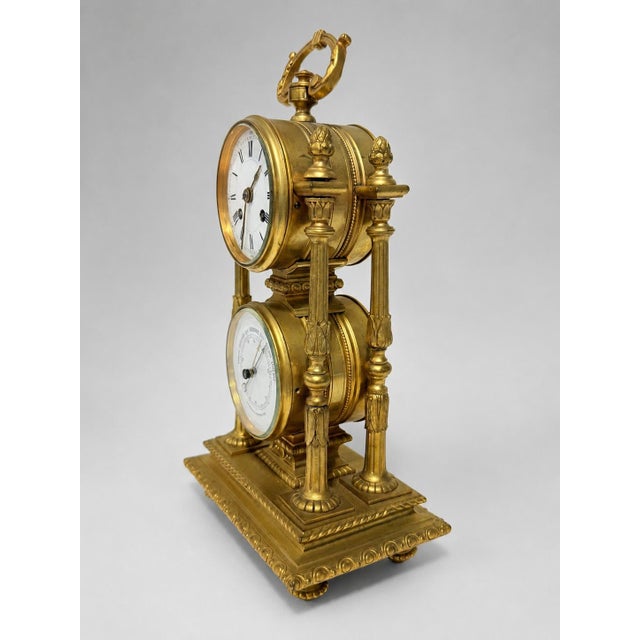 Pierre-Honoré-César Pons Horologist (1773 - 1851) An important French gilt bronze desk clock and aneroid barometer,...