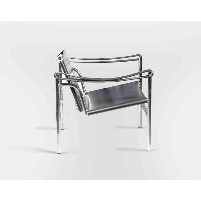 Vintage LC1 Chair in Leather and Steel by Le Corbusier, Italy, 1970s For Sale - Image 3 of 8