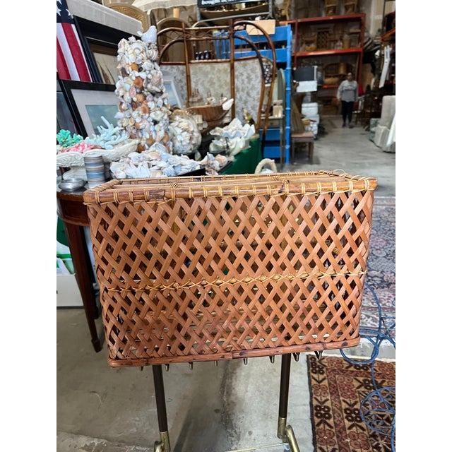 1970s 1970s Wicker Desk/Paper Organizer Basket For Sale - Image 5 of 7