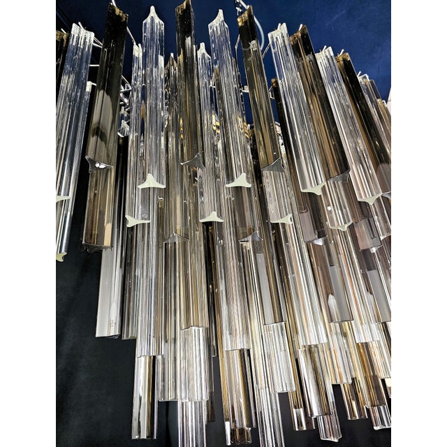 Vintage Murano Glass Trihedral Prisms Chandelier in the style of Venini, Italy, 2010s For Sale - Image 4 of 12