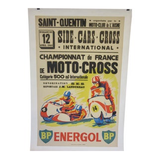 Vintage Moto Cross Poster / French For Sale