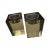 A sculptural pair of modern cube candle holders featuring a strong architectural form. Each piece is made from smoky...