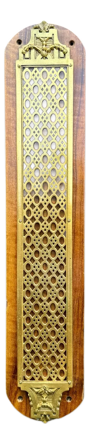 Vintage French Bronze & Wood Decorative Wall Accent