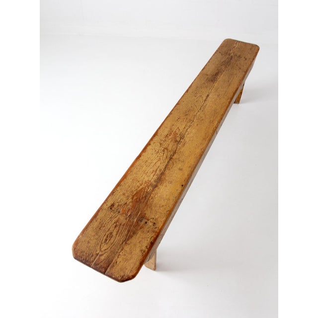 Antique Primitive Farmhouse Bench For Sale - Image 11 of 18