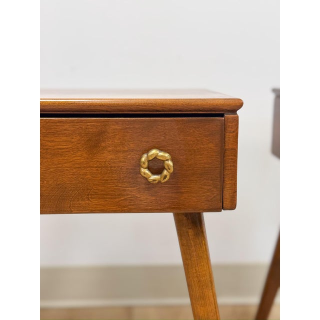 Mid 20th Century Pair of Vintage Atomic Nightstands Retro Bedside Tables MCM End Tables For Sale - Image 5 of 17