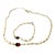 Late 20th Century 14k Gold Hessonite Garnet 7mm. Salt Water Pearl Necklace & via Bracelet Set For Sale
