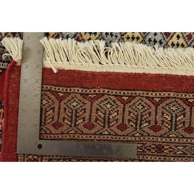 Bokhara Jaldar Rug 4’1” X 6’2” Red Wool Tribal Hand-Knotted Oriental Carpet For Sale - Image 12 of 12
