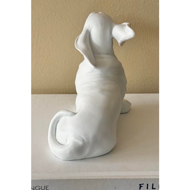 2000s Bassett Hound Dog Figure in Matte White For Sale - Image 6 of 9