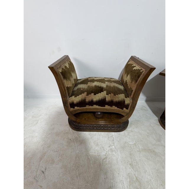 Art Deco Armchairs and a Coffee Table, Italy, 1940s, Set of 3 For Sale - Image 12 of 17