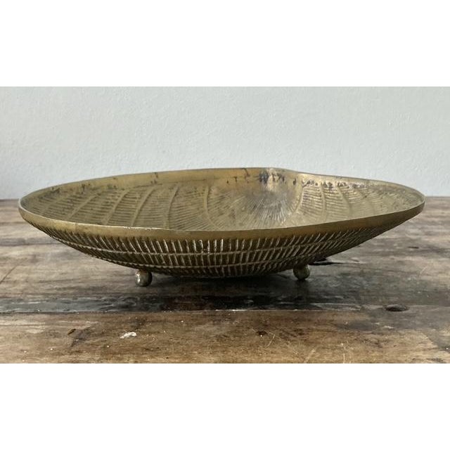 Late 20th Century Vintage Brass Clamshell Bowl For Sale - Image 5 of 12