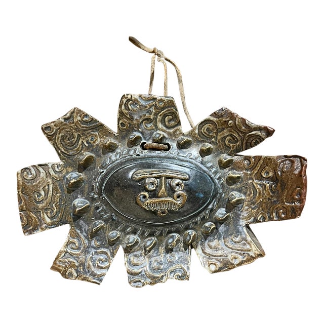 1970s Studio Art Handcrafted Sun Shaped Pottery For Sale