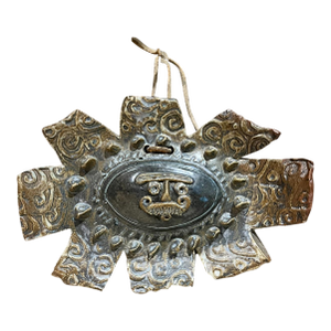 1970s Studio Art Handcrafted Sun Shaped Pottery