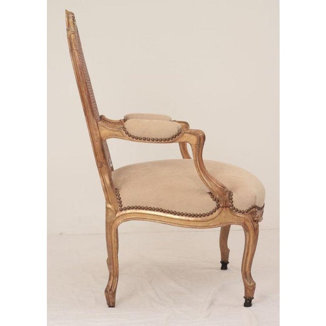 An attractive and nicely scaled French gilt wood armchair made during the second half of the 19th century. Was $3500....