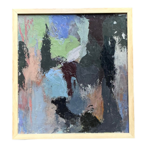 Vintage Boho Original Abstract Oil Painting on Canvas